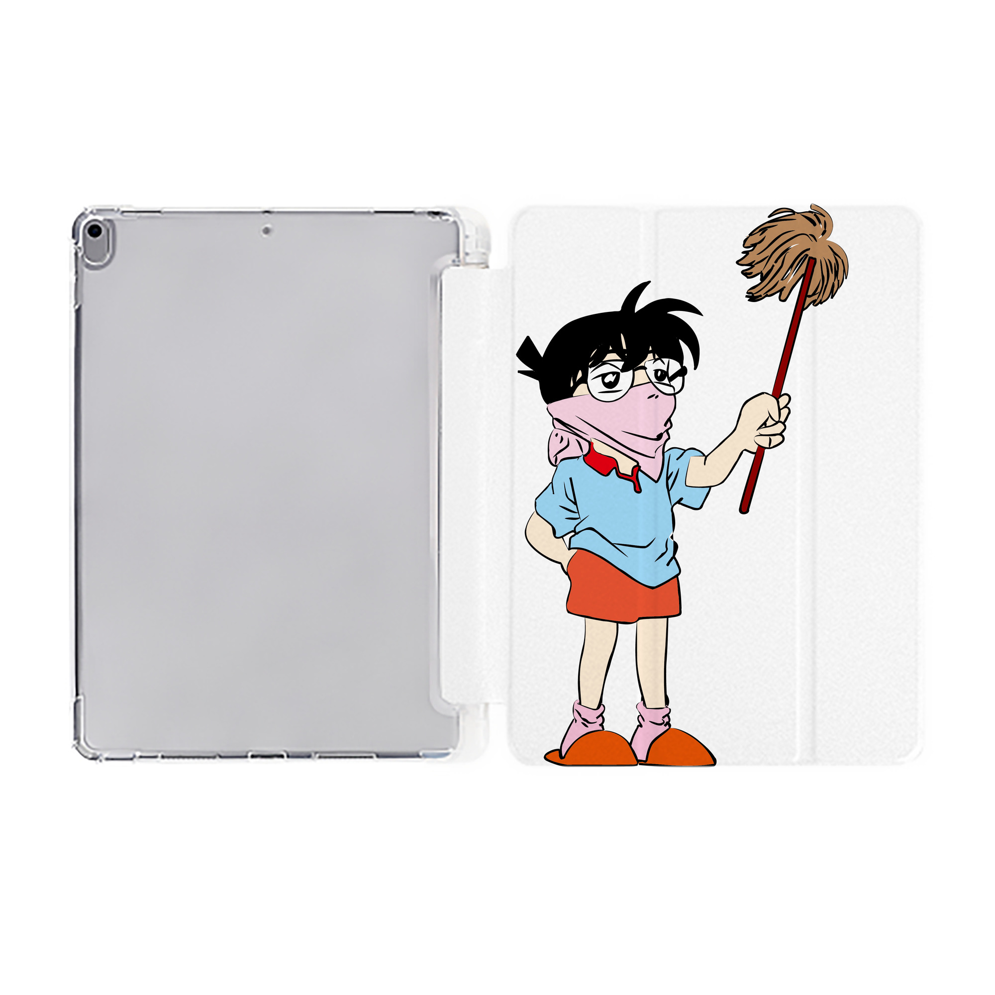 （画像用） 名探偵コナン 江戸川 コナン Detective Conan Conan Edogawa IPad ケース ペン収納付き 三つ折りスタンド PUレザー×シリコン 対応機種9.5/10.5/10.9インチ